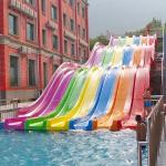 6 Lanes Fiberglass Rainbow Waterslide For Amusement Park Eco Friendly