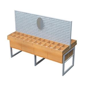 Quality TUV Approval HongChuang Iron And Wood Shelves For Boutique,Display Metal Rack wholesale