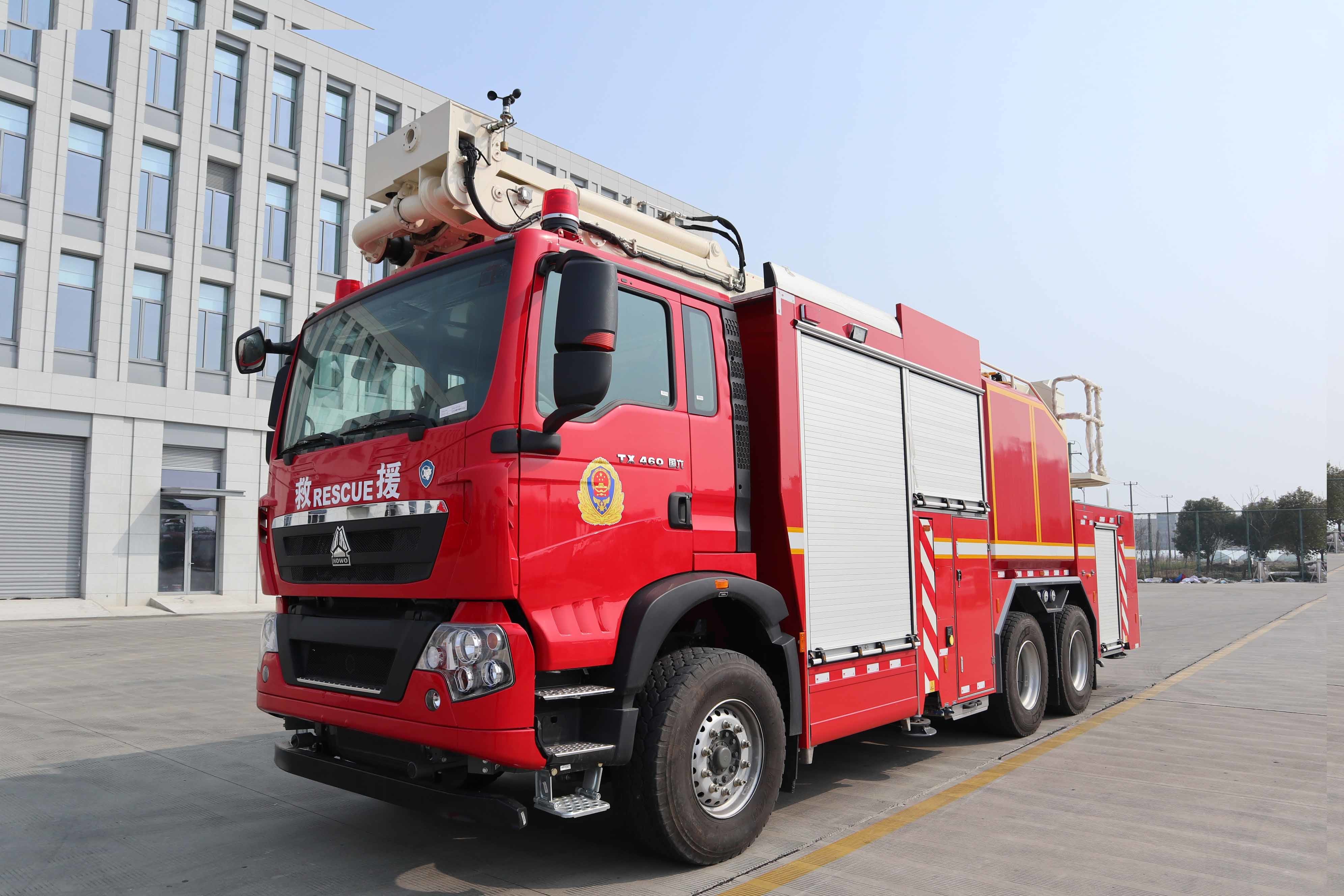 JP32 HOWO 341KW Water Tower Fire Truck Fire Engine Dali CB10 100-PSP1600