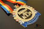 Colorfull And 3D Embossed Metal Award Medals Center Cut Out Shiny Gold