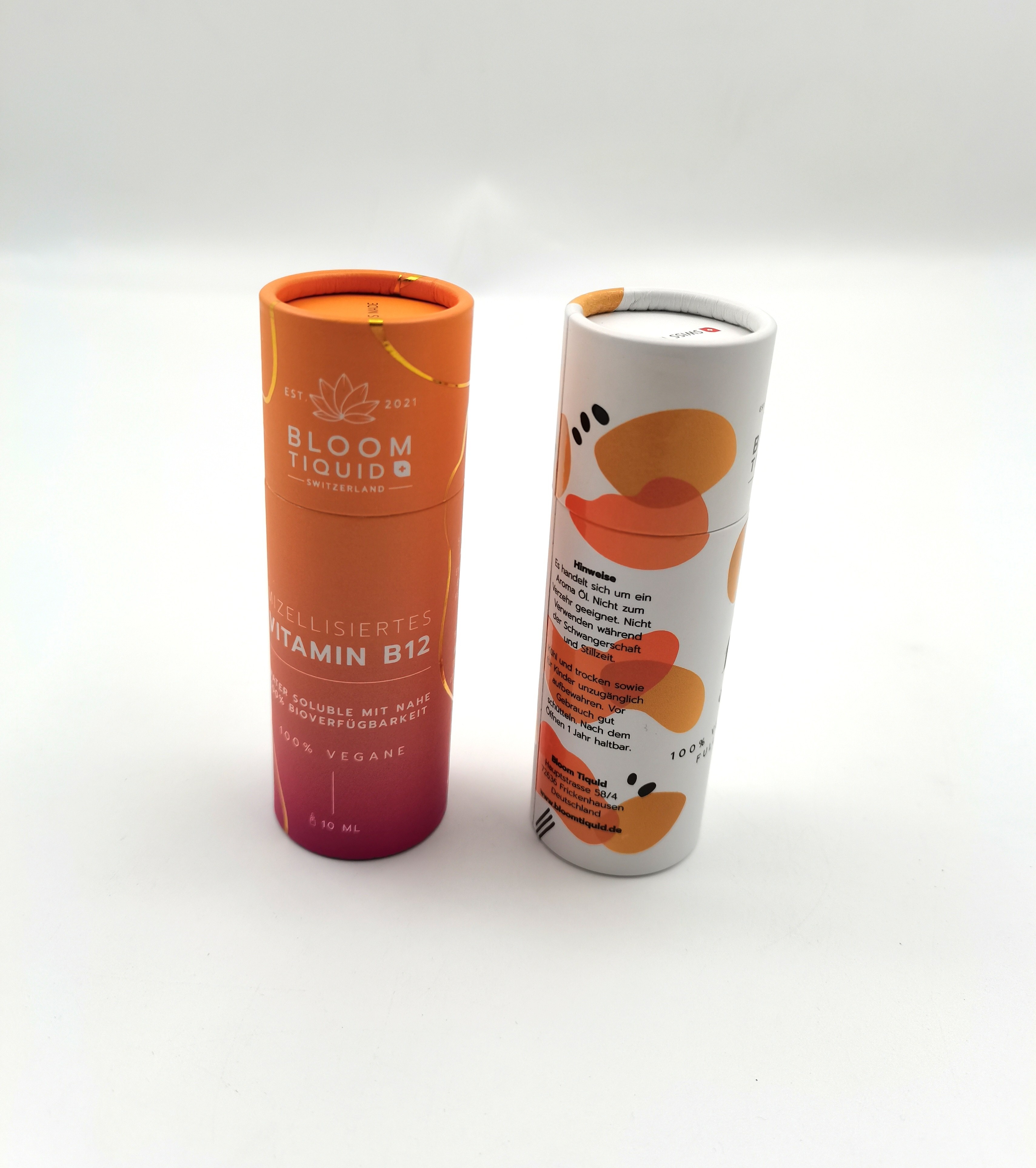 Height 90mm Round Paper Tube Packaging Essential Oil Bottle Box