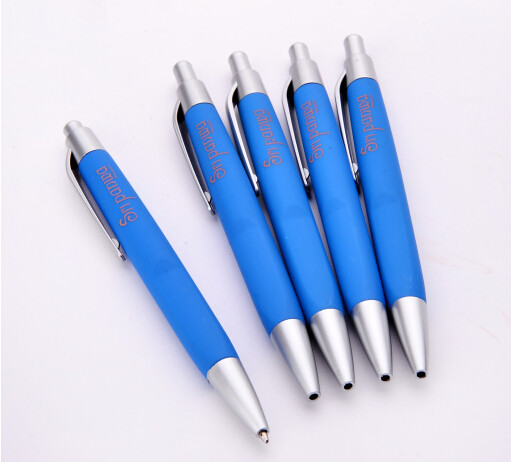 good finish elegant metallic twist promotional advertising logo plastic ball point pen