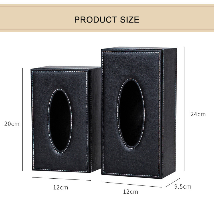 PU Leather Anti Moisture Rectangular Napkin Tissue Box Household Storage Organization