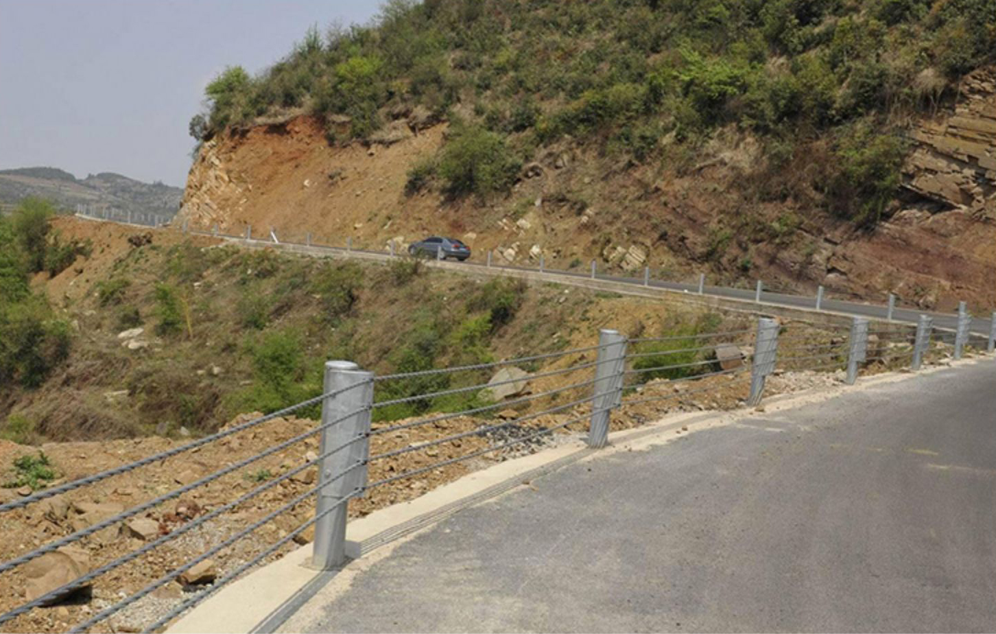 Road Traffic Safe Cable Barrier Steel Wire Rope Guardrails with Customized Color