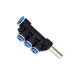 Plastic Material Air Tube Fittings PKJ Five Way Type Equal Diameter 0 - 60℃