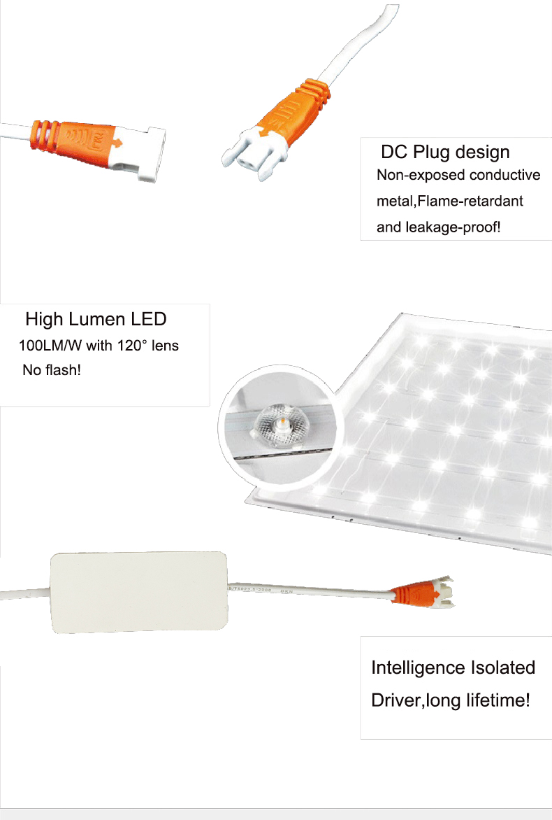 60x60 LED Panel Light 36W 40W 52W with 1kg Product Weight and NO Dimmer Option