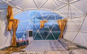 Quality 6m Igloo Living Dome Tent Geodesic Glamping Tents With Decoration And Bathroom wholesale
