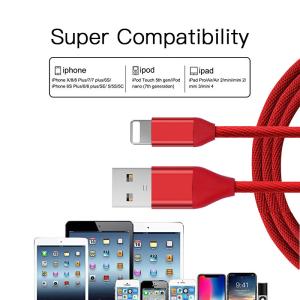 Quality Nylon Braided USB Data Cable , USB Charging Cable For IPhone 6S / IPhone X wholesale