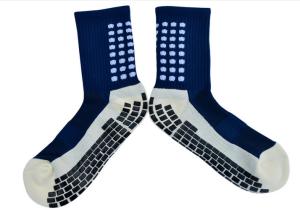 Quality Custom color knitted Cotton team Sports Anti Slip Socks for men wholesale