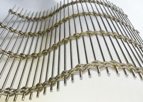 Wire Rope Rod Woven Soft 63% Stainless Steel Architectural Mesh For Facade