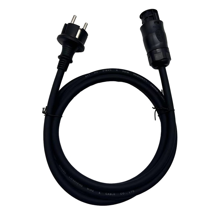 Balcony Photovoltaic System Rubber Insulation AC Power Cord H07RN-F IMQ 3pin Plug with Betteri BC01 IP68 Connector