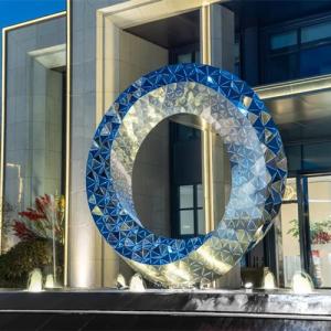 Quality Building Large Circle Decorative Metal Sculpture Luminous Stainless Steel For City wholesale