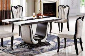 Quality home dining room 6 seats rectangle marble table furniture wholesale
