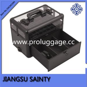 Quality SACMC094 All black ABS nail polish case storage wholesale