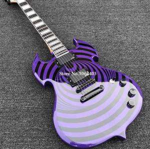 Quality High quality shaped electric guitar purple paint circle black veneer rosewood fingerboard FREE shipping costs wholesale