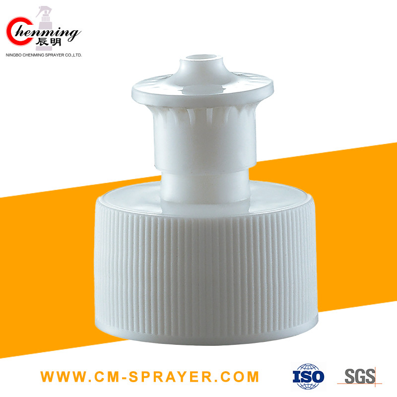 28-410 Cosmetic Bottle Caps 28/400 Push Pull Cap Black White Push Pull Bottle Tops Manufacturers