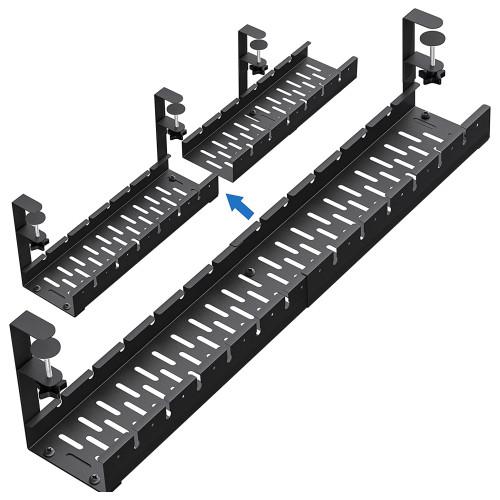 No Drilling Required Under Desk Cable Management Metal Tray Cord Organizer with