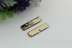 Custom letter logo light gold 40*10 mm decorative corner protector for handbag