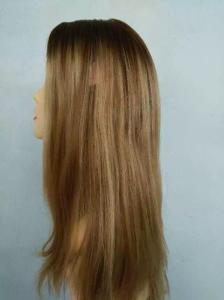 Quality High Quality European Human Hair Jewish Wigs 20 Inches Small Layer Highlight with Dark Roots wholesale