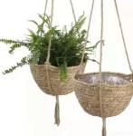 Handicraft Natural Seagrass Storage Basket With Handle ECO Friendly Kids Toy