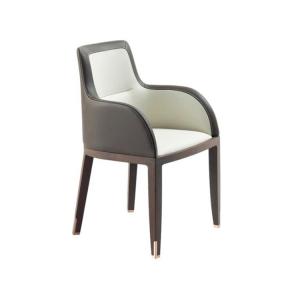 Quality Leather Upholstered Contemporary Lounge Chair European Style Dining Room Use wholesale
