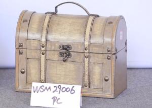 Quality Faux Leather 30x16x20 Reclaimed Wood Storage Chest wholesale