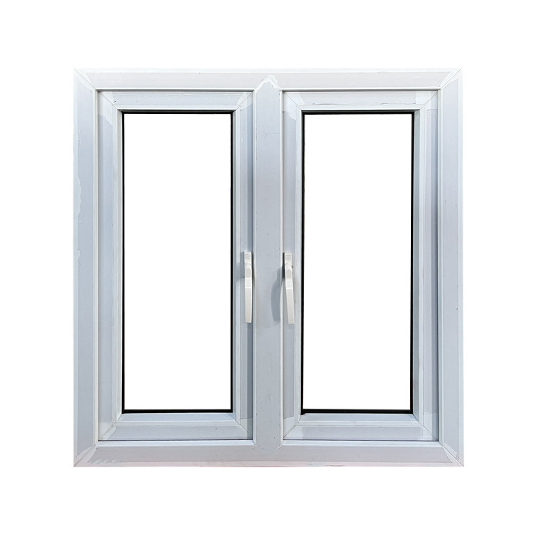 Tempered Glass White UPVC Casement Glass Window Anti UV Wind Resistant European Style