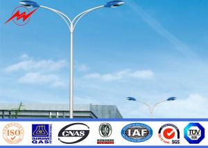 Quality ISO Standard Solar Street Light Poles , Tubular Steel Pole 6-15m Color Customized wholesale