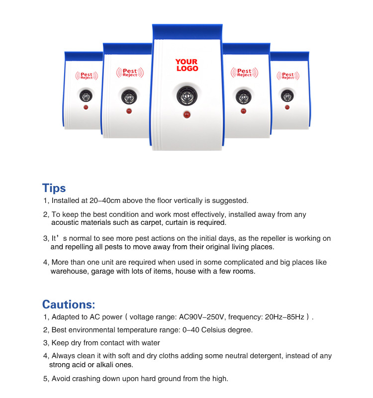EU US AU Plug Electronic Ultrasonic Pest Repellent Indoor Bug Control Rat Mosquito Killer