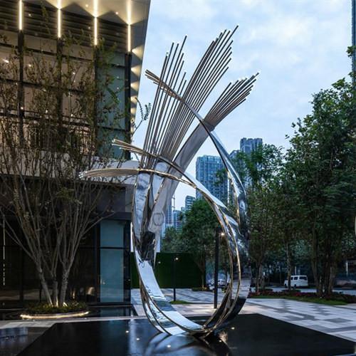 Public Art Stainless Steel Sculptures Abstract Metal Outdoor For Garden