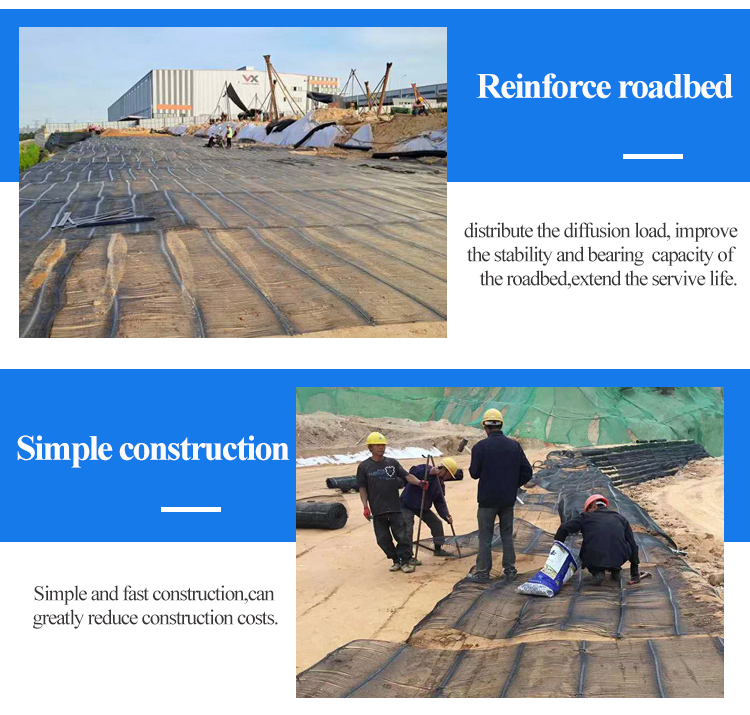 Road Construction Composite Geogrids Uniaxial Plastic Geogrid for Highway Construction