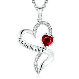 Quality 925 Sterling Silver Heart Pendant Necklace 18&quot; In Length Double Endless Love wholesale