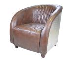 Tufted Vintage Leather Aluminum Club Aviator Chair Tomcat Armchair