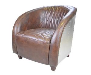 Quality Tufted Vintage Leather Aluminum Club Aviator Chair Tomcat Armchair wholesale
