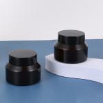 Sloping Shoulders 15g 20g 30g 50g 100g Amber Black Matte Glass Cream Jar with