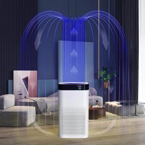 Quality Khaki OEM Pure Portable Air Purifier UV Light HEPA 20m2 Intelligent Desk Air Filter wholesale
