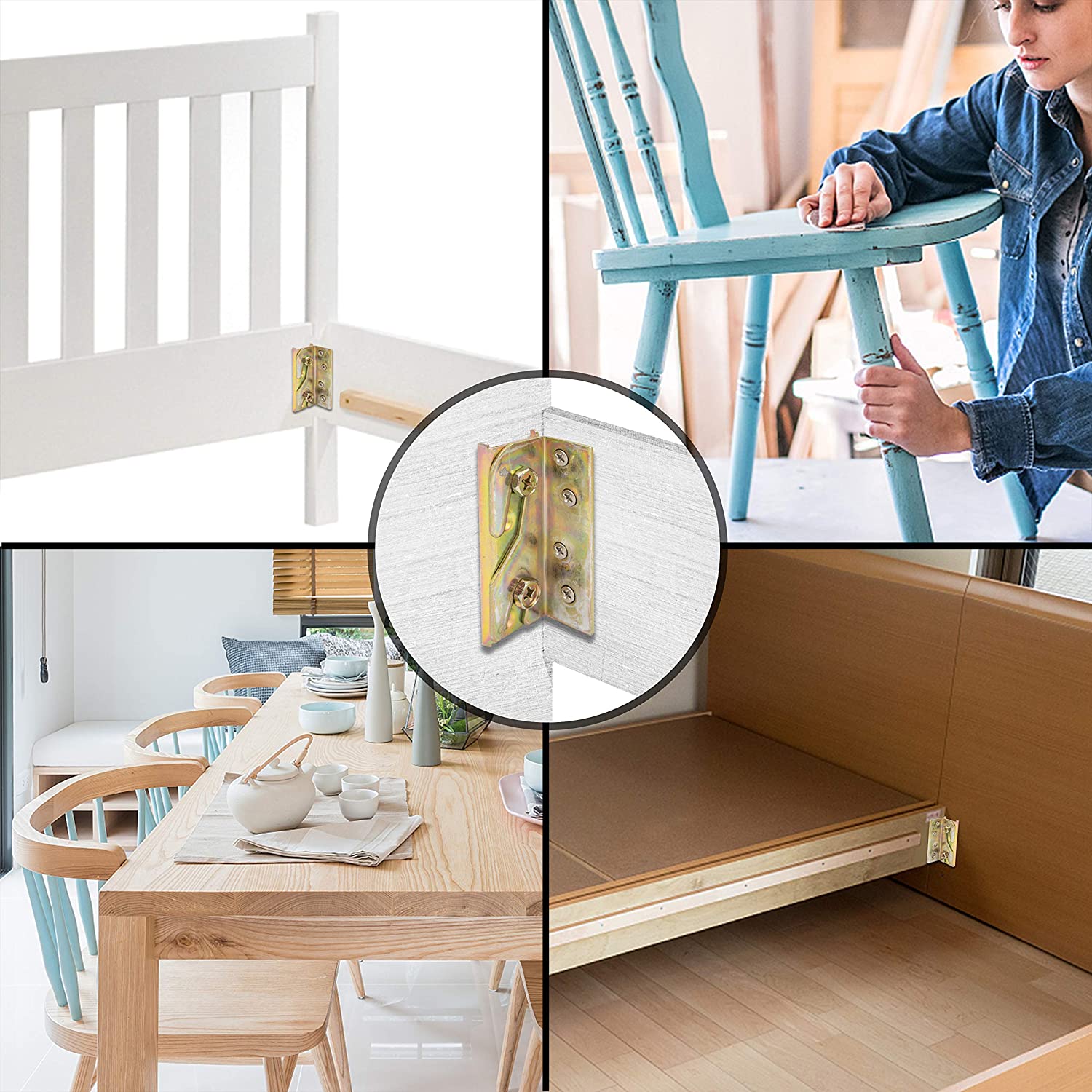 0.52kg Wooden Bed Rail Hooks Durable Hardware for Home Furniture Improvement Projects