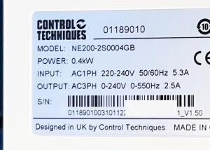 Quality NE200-2S0004GB Variable Speed AC drive 400W 220-240VAC 50-60HZ wholesale