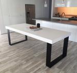 Customized Outdoor Concrete Furniture GRC Patio Garden Bench Table For Poolside