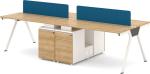 Melamine Board Partition Table Office Kadeem Wood With Metal Legs