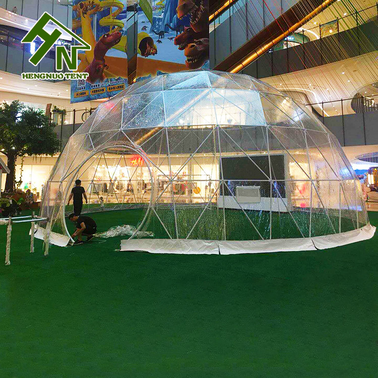 Big 13m Clear Pvc Geodesic Dome Tent For Event Garden