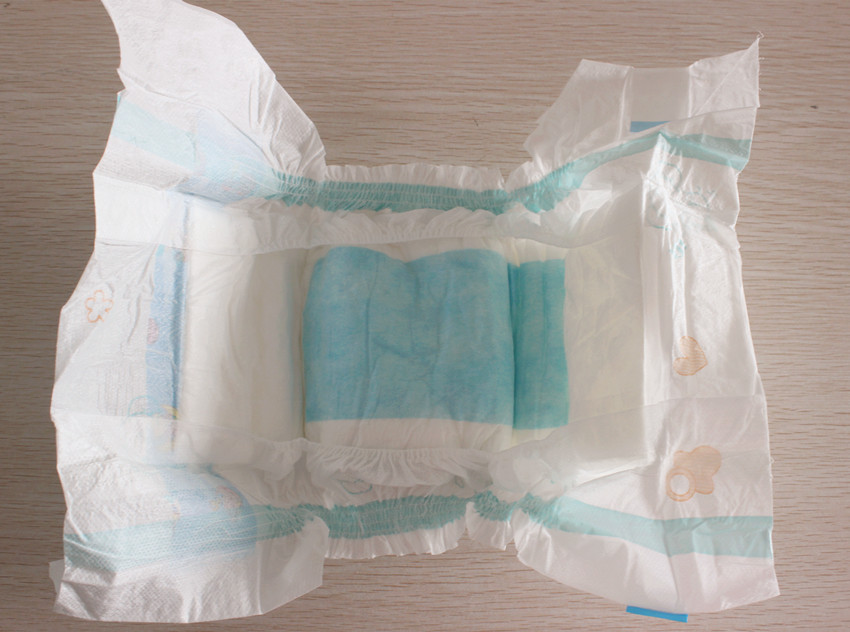 50pcs/bag B Grade Disposable Baby Diaper Stock Lot with Green ADL in Transparent Bag