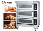 Commercial Industrial Three Layer Six Trays Deck Oven With Long Glass Electric