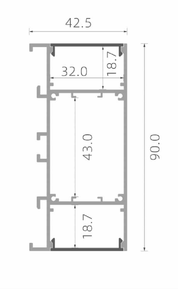 6063 T5 100lm/W Led Strip Aluminum Profile PC PMMA For Wall Lighting