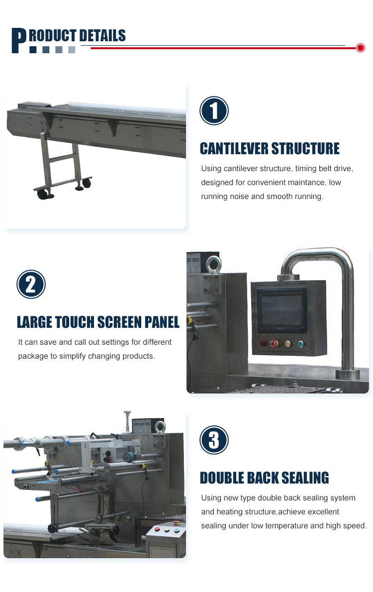 Using Large Touch Screen Panel Spageti Gum High Speed Candy Packing Machine For Food Packing