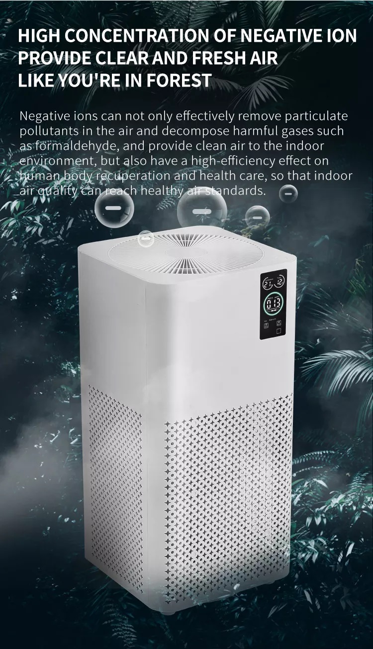 Household WIFI Air Purifiers Air Ionizer Ozone Free Room Hepa Filter Smart Touch Control Home Air Purifier Equipment