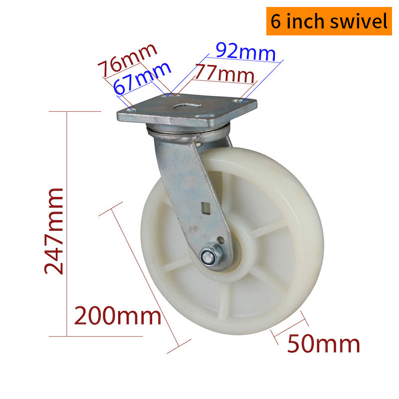 8 Inch Heavy Duty Casters 900kg Load 200mm Swivel Castors 788-26