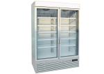 Two Glass Door 880L Upright Display Freezer With Top Light Box