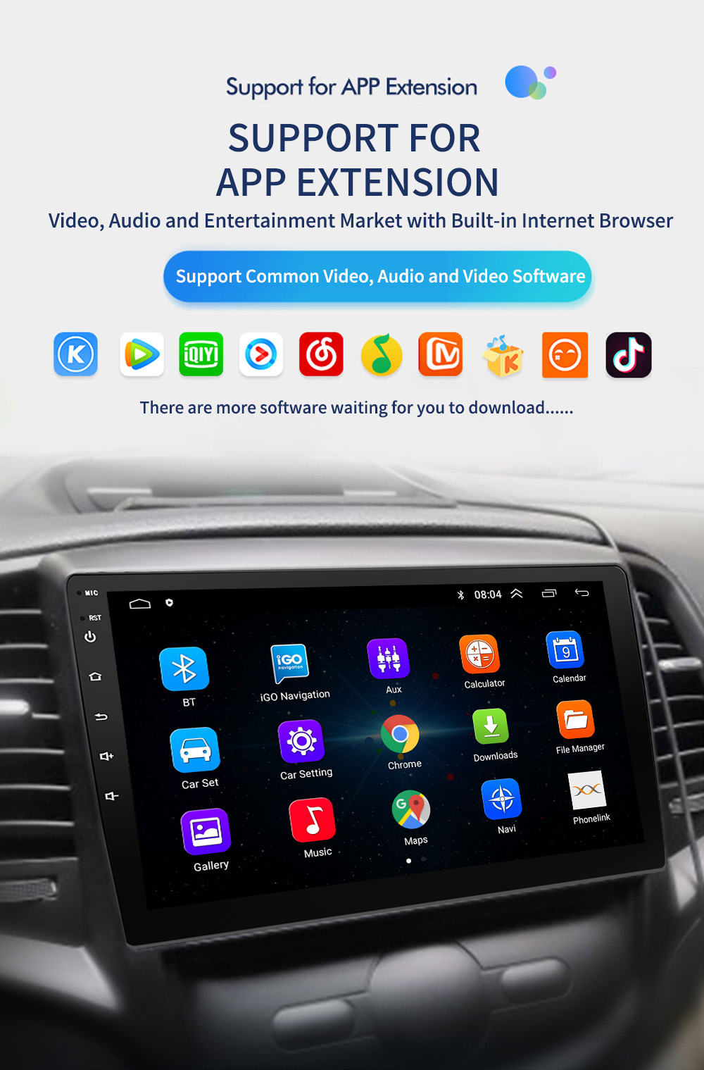 Universal 9" Android10 Car Stereo with WIFI Carplay GPS and Steering Wheel Control