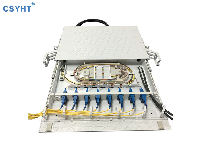 Fiber Optic FTTB FTTX Abs 19" 1U Sliding Patch Panel
